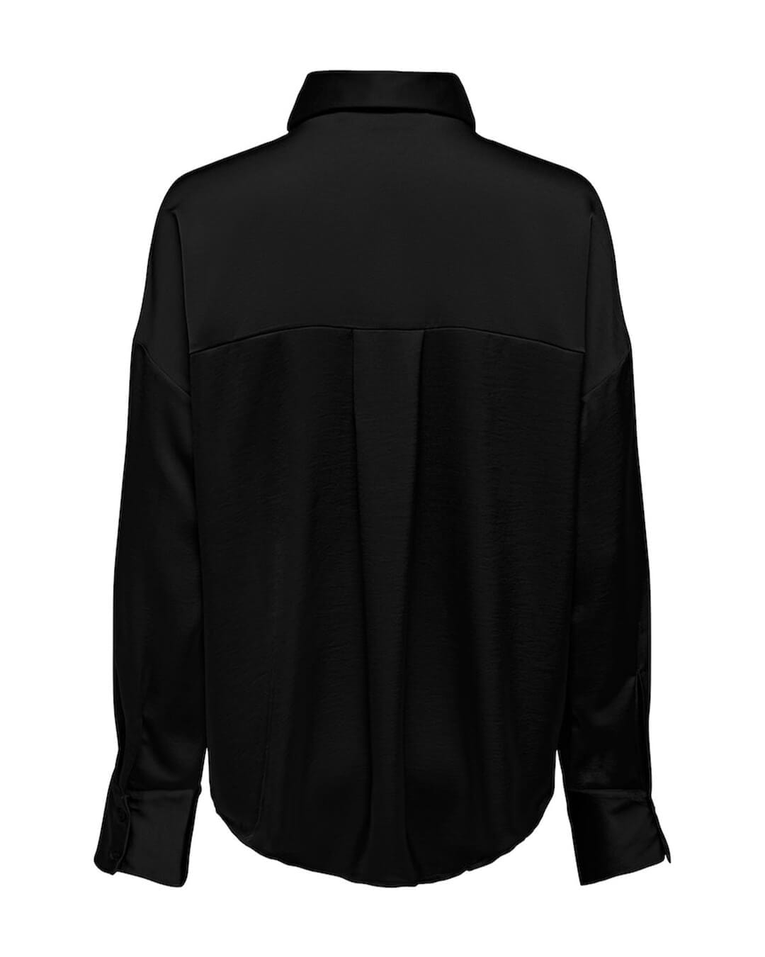 Only Shirts Only Black Long Sleeved Oversize Satin Shirt