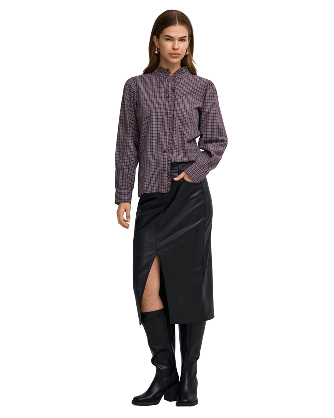 Only Shirts Only Purple Fenna Check Shirt