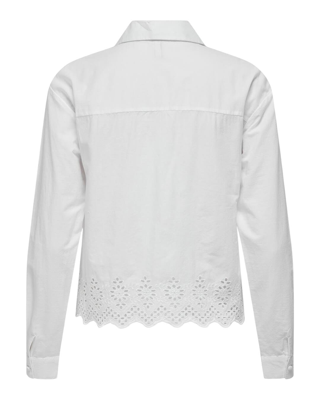 Only Shirts Only White Embroidered Long-sleeved Shirt