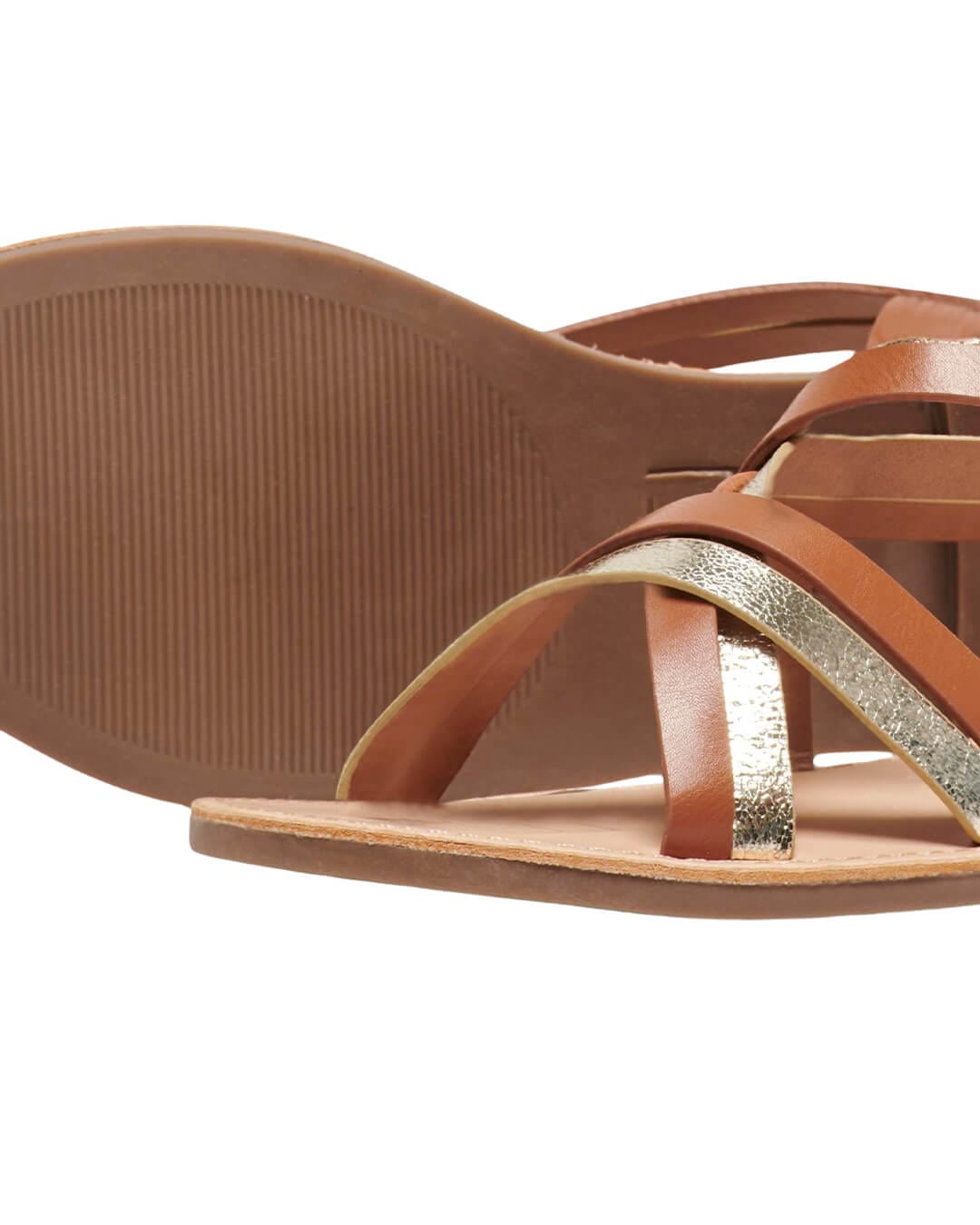 Only Shoes Only Brown Mandala Strap Sandals
