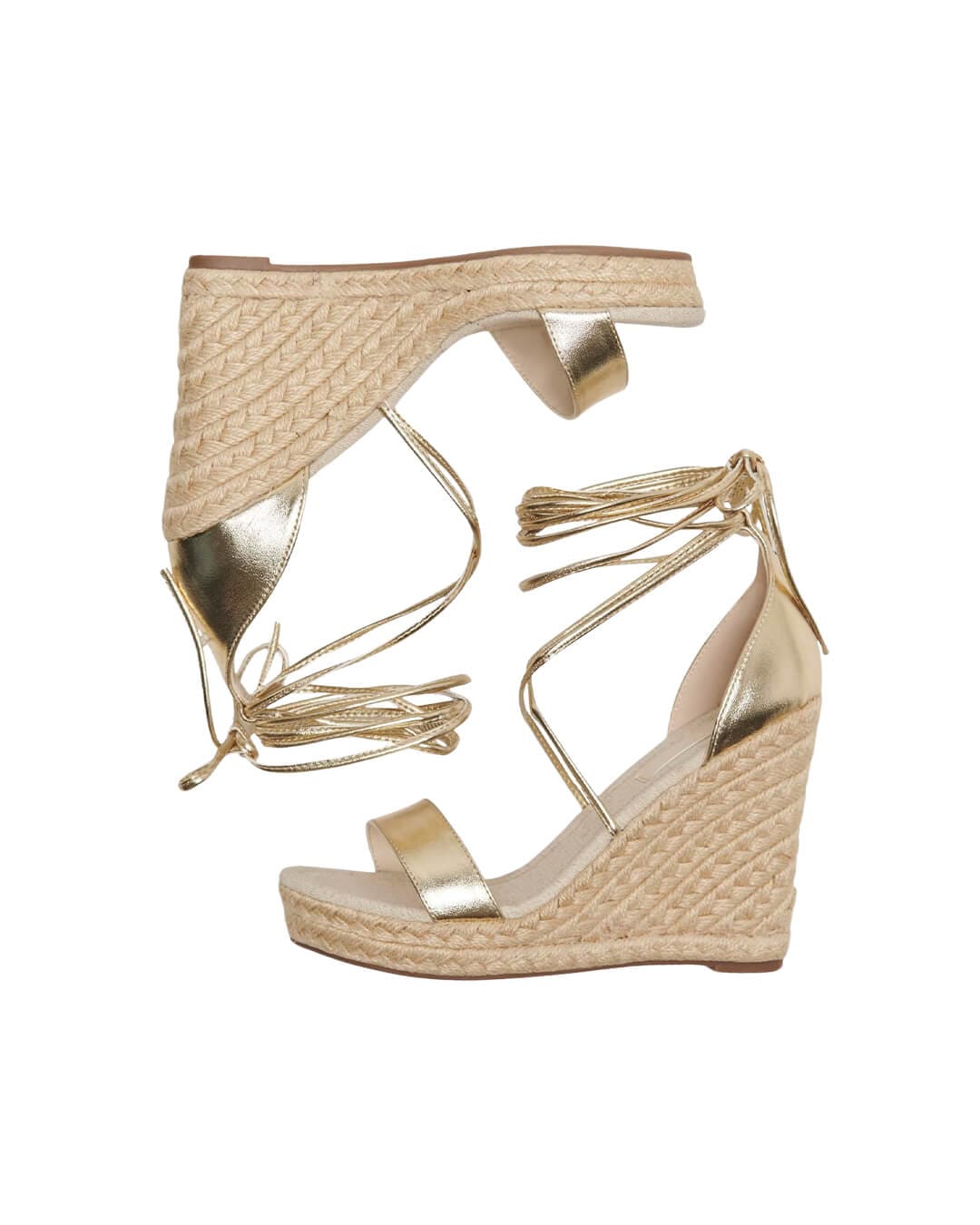 Only Shoes Only Gold Amelia Foil Wrap Wedges