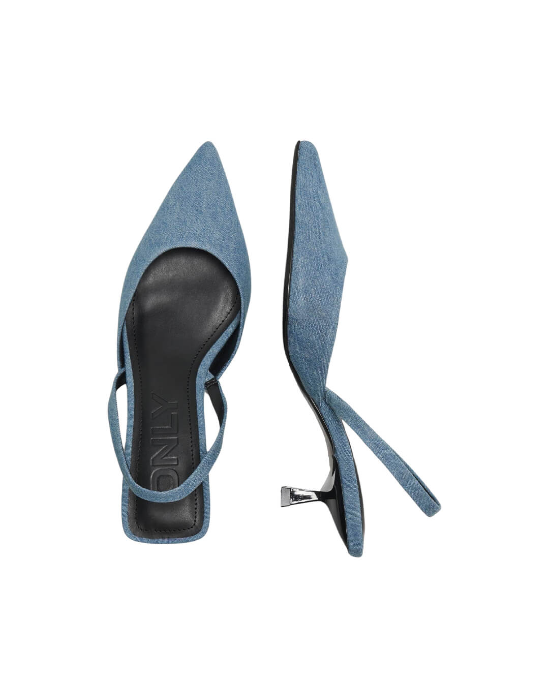 Only Shoes Only Light Blue Denim Coco Slingback Pumps