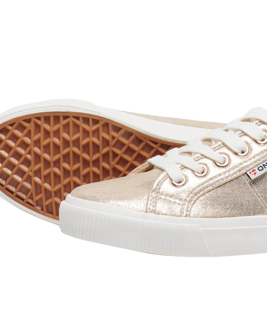 Only Shoes Only Metallic Gold Canvas Sneakers