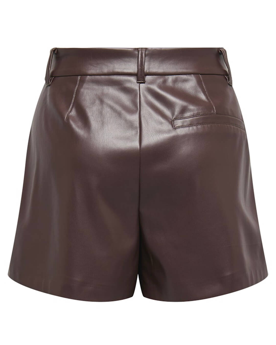 Only Shorts ONLSMOOTH HW FAUX LEA SHORTS CC PNT SEAL BROWN