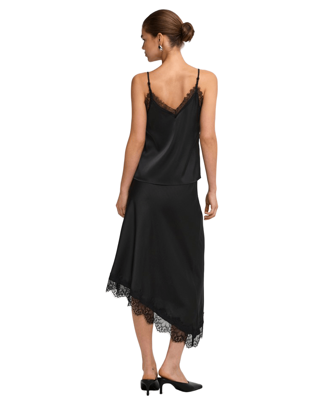 Only Skirts Only Black Faraya Lace Midi Skirt