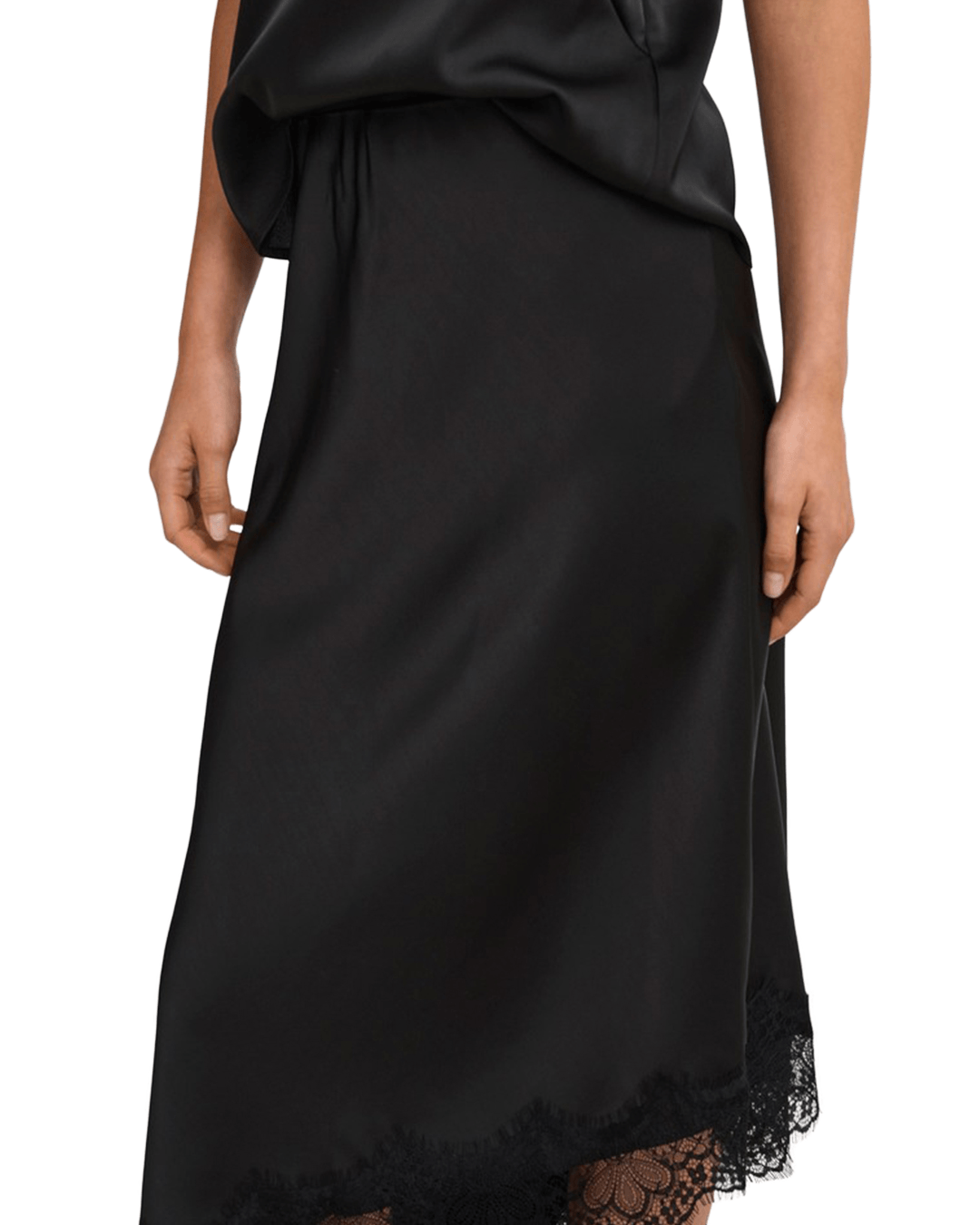 Only Skirts Only Black Faraya Lace Midi Skirt
