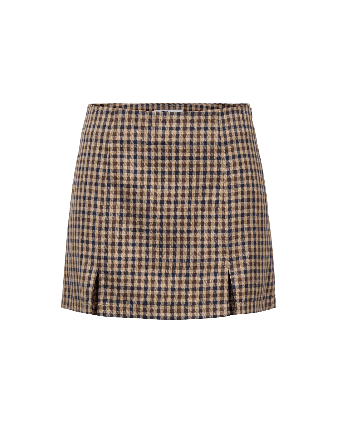 Only Skirts Only Brown Violetta High Waist Check Slit Skirt