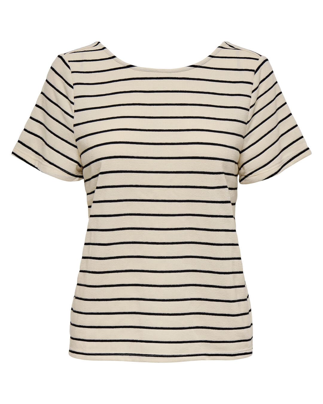 Only T-Shirts Only White and Black Stripe Low Back Top
