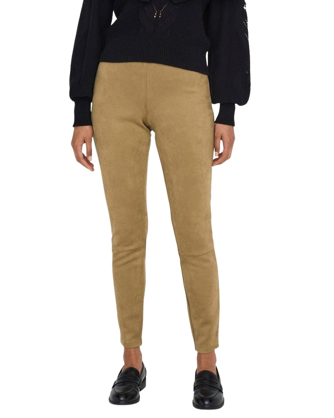 Only Trousers Only Beige Faux Suede Legging
