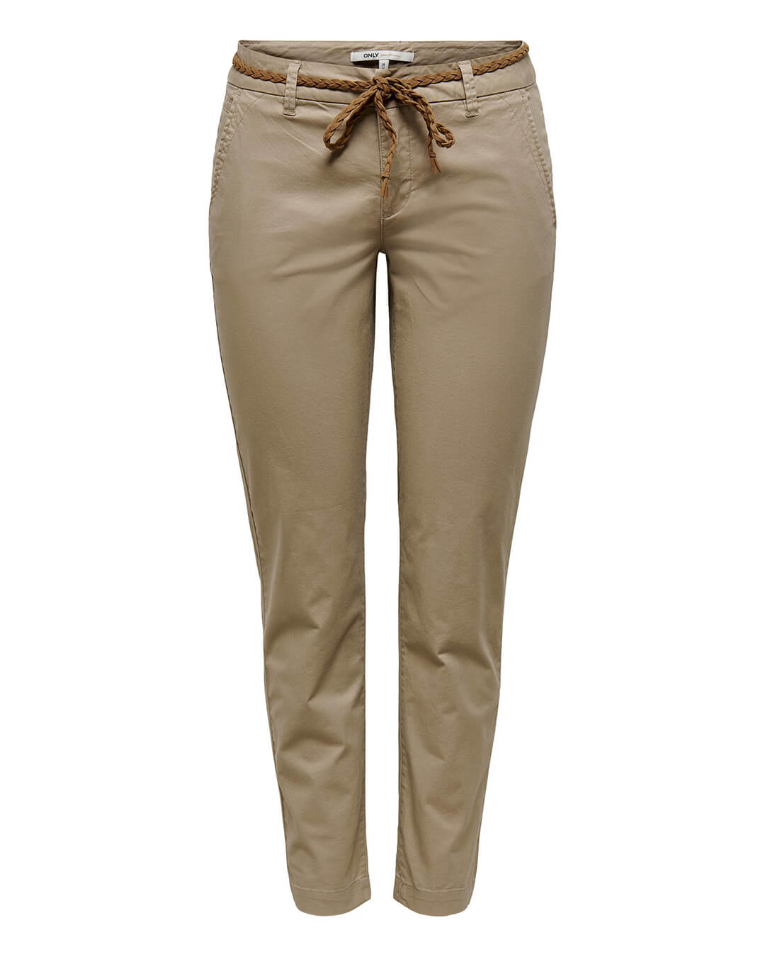 Only Trousers Only Beige Regular Ankle Chino Trousers