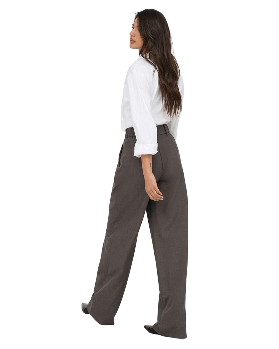 Only Trousers Only Brown Linda High Waist Straight Trousers