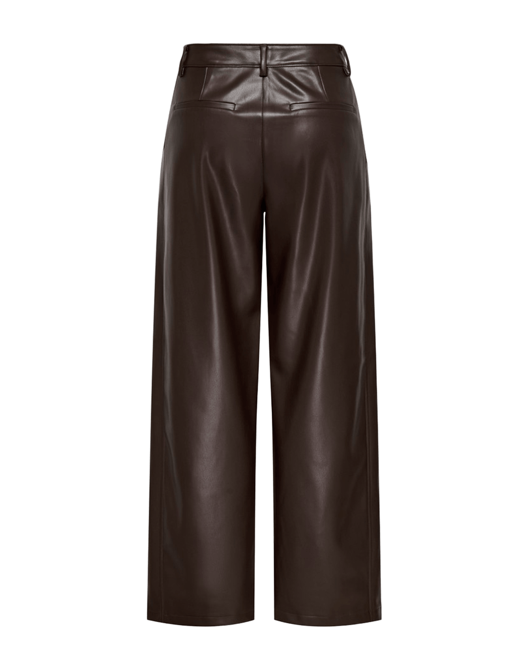 Only Trousers Only Brown Neli Faux Leather Barrel Trousers