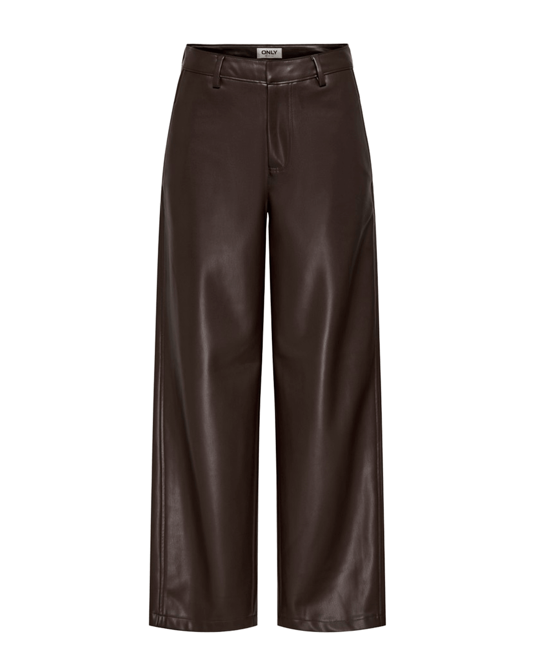Only Trousers Only Brown Neli Faux Leather Barrel Trousers