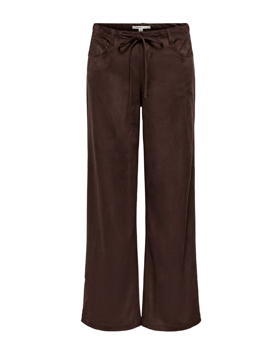 Only Trousers Only Brown Rima Mid Waist Faux Suede Trousers