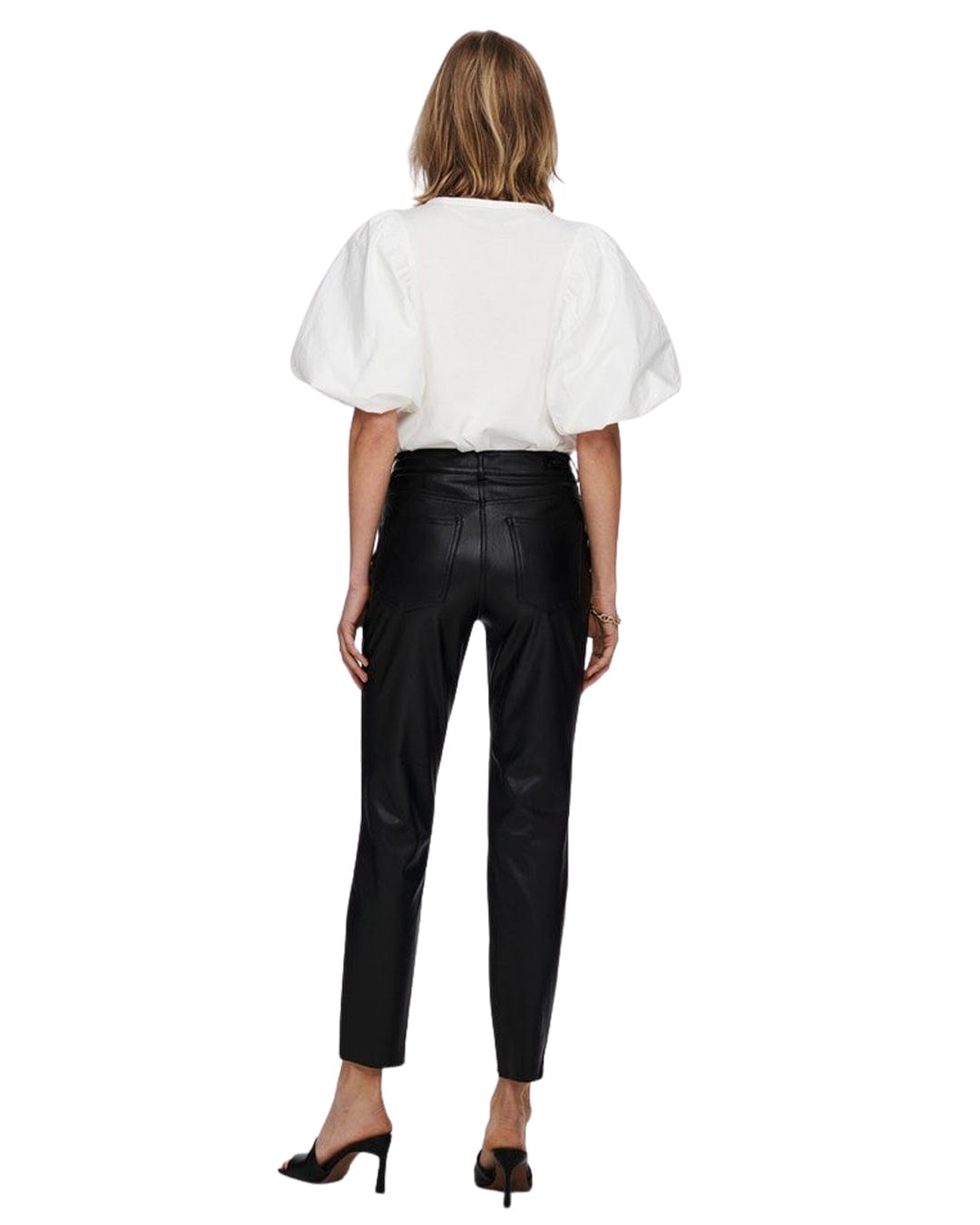 Only Trousers Only Emily Black Faux Leather Trousers