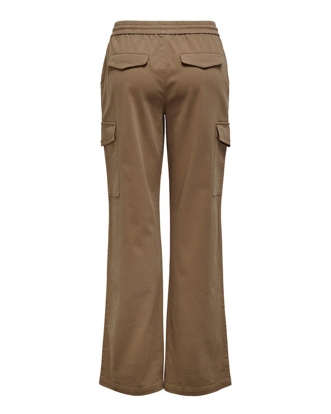 Only Trousers Only Flared Brown Cargo Pull Up Trousers