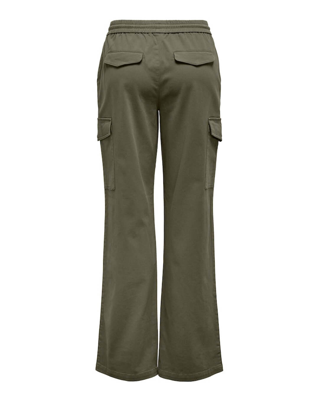 Only Trousers Only Flared Green Cargo Pull Up Trousers