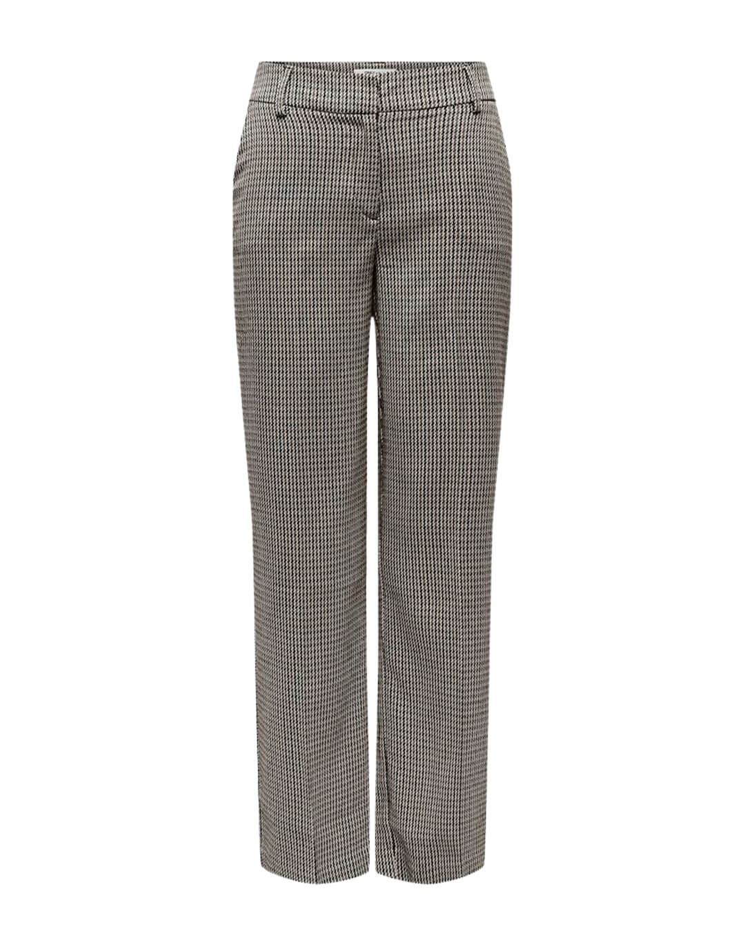 Only Trousers Only Lettie Black Checked Straight Trousers