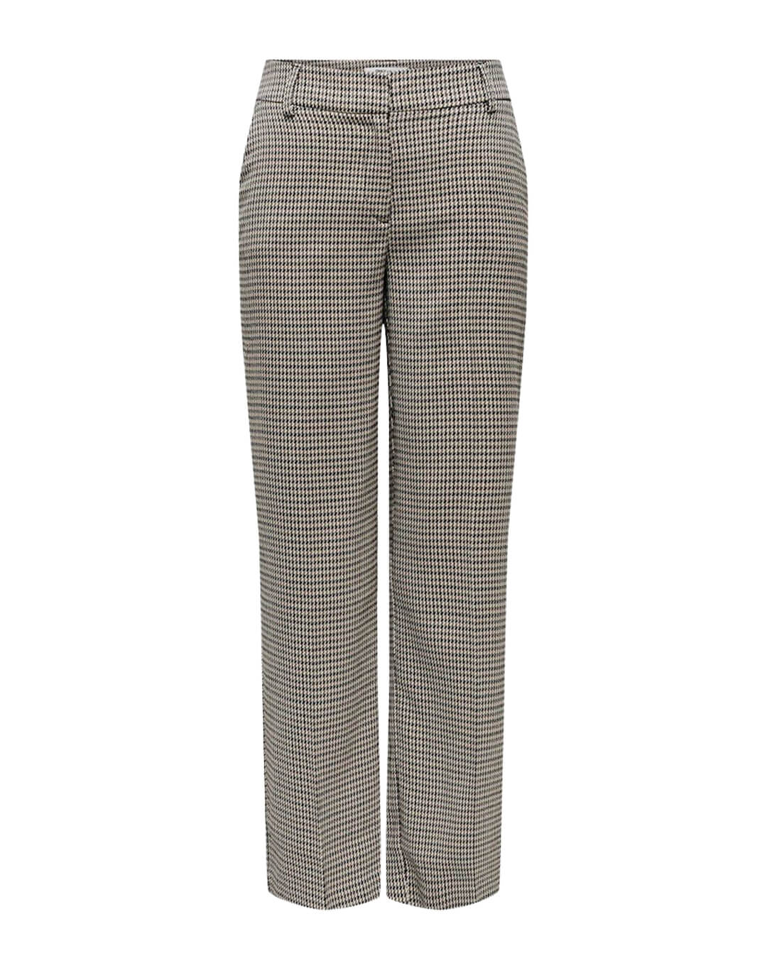 Only Trousers Only Lettie Brown Checked Straight Trousers