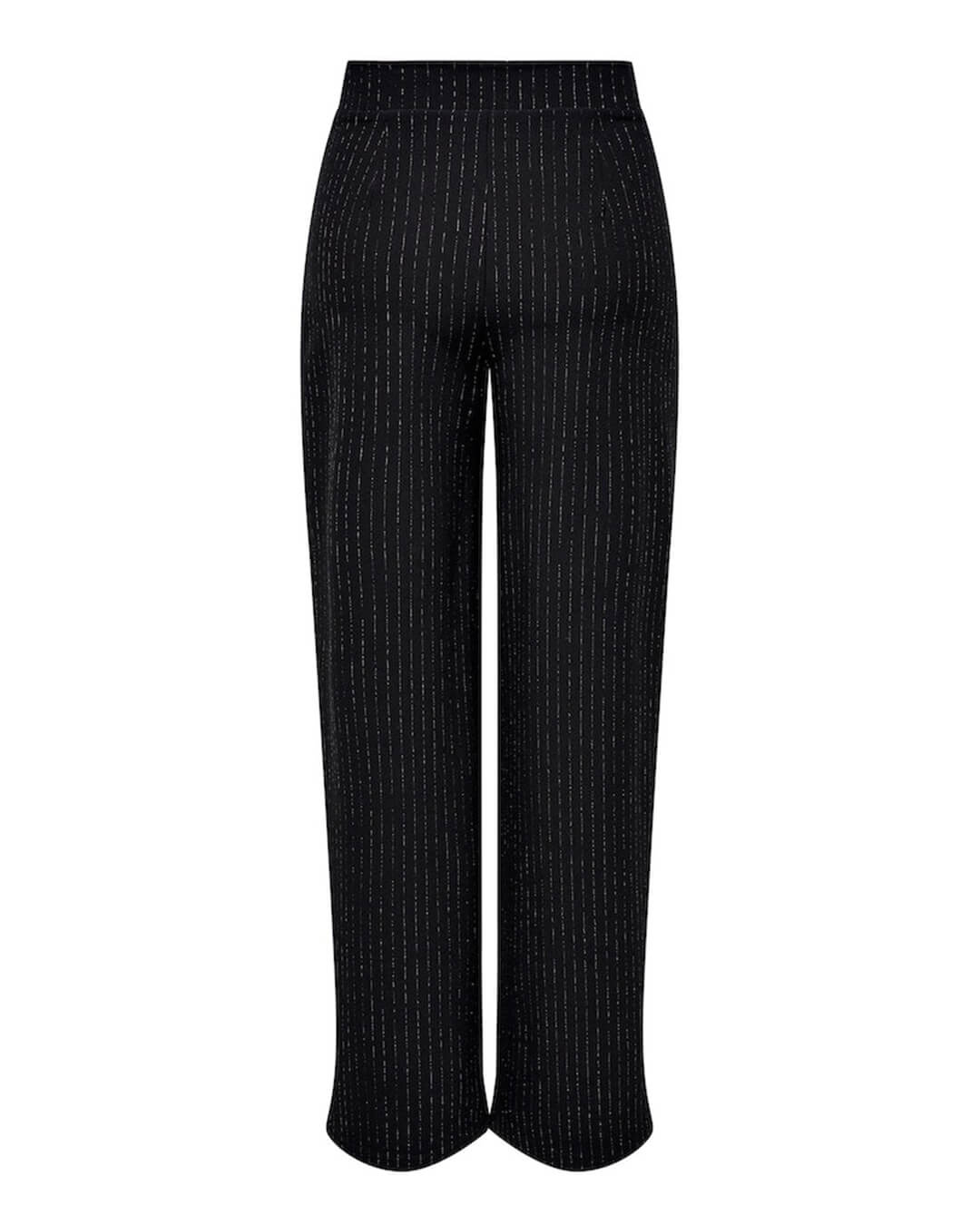 Only Trousers Only Lisa Black Shine Pinstripe Trousers
