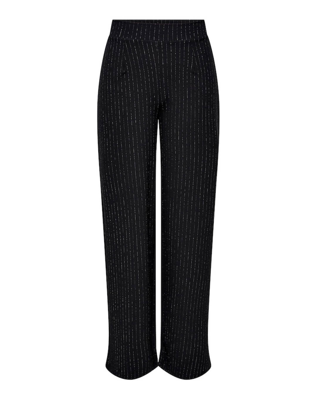 Only Trousers Only Lisa Black Shine Pinstripe Trousers