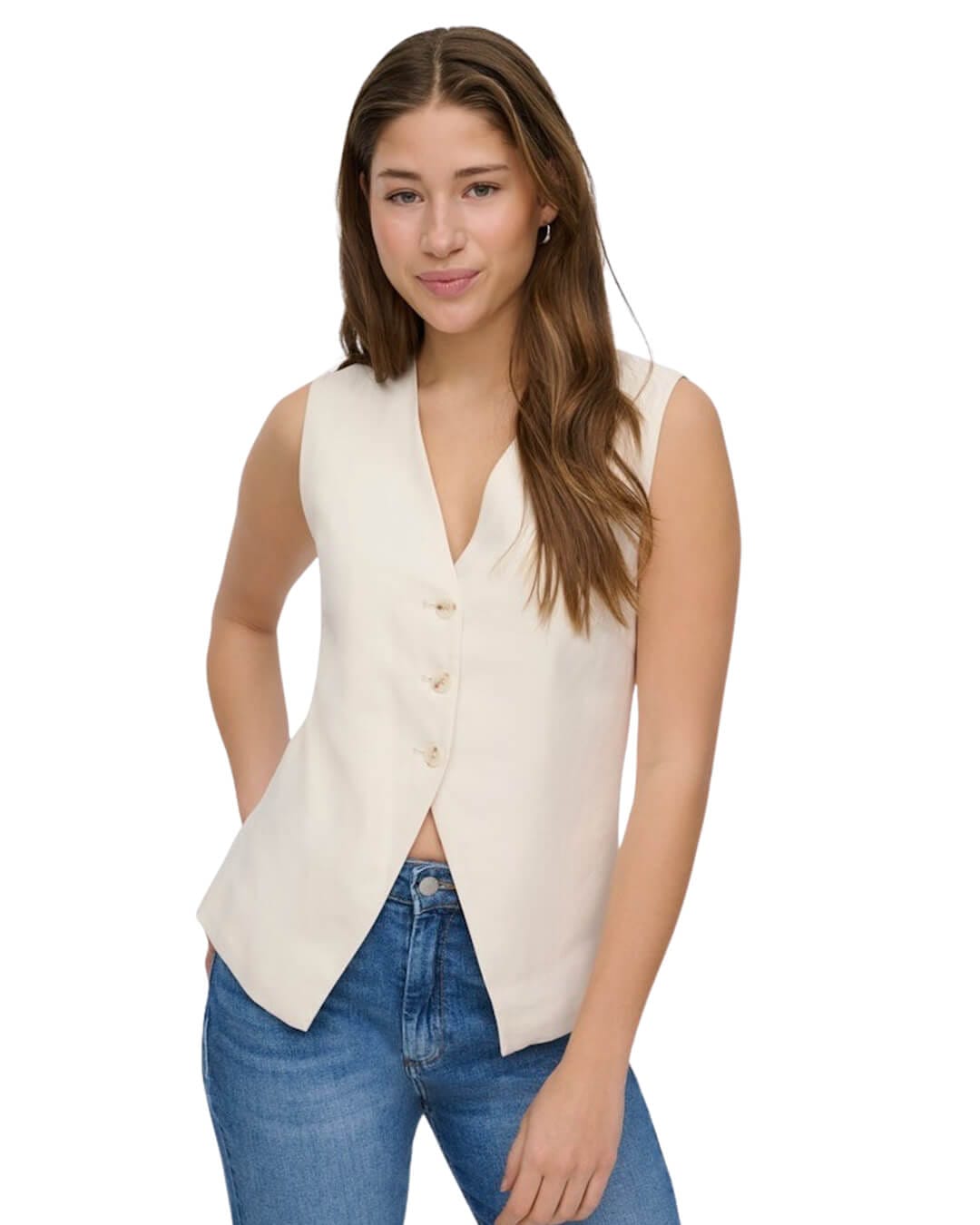 Only Waistcoats Only White Onltila Waistcoat