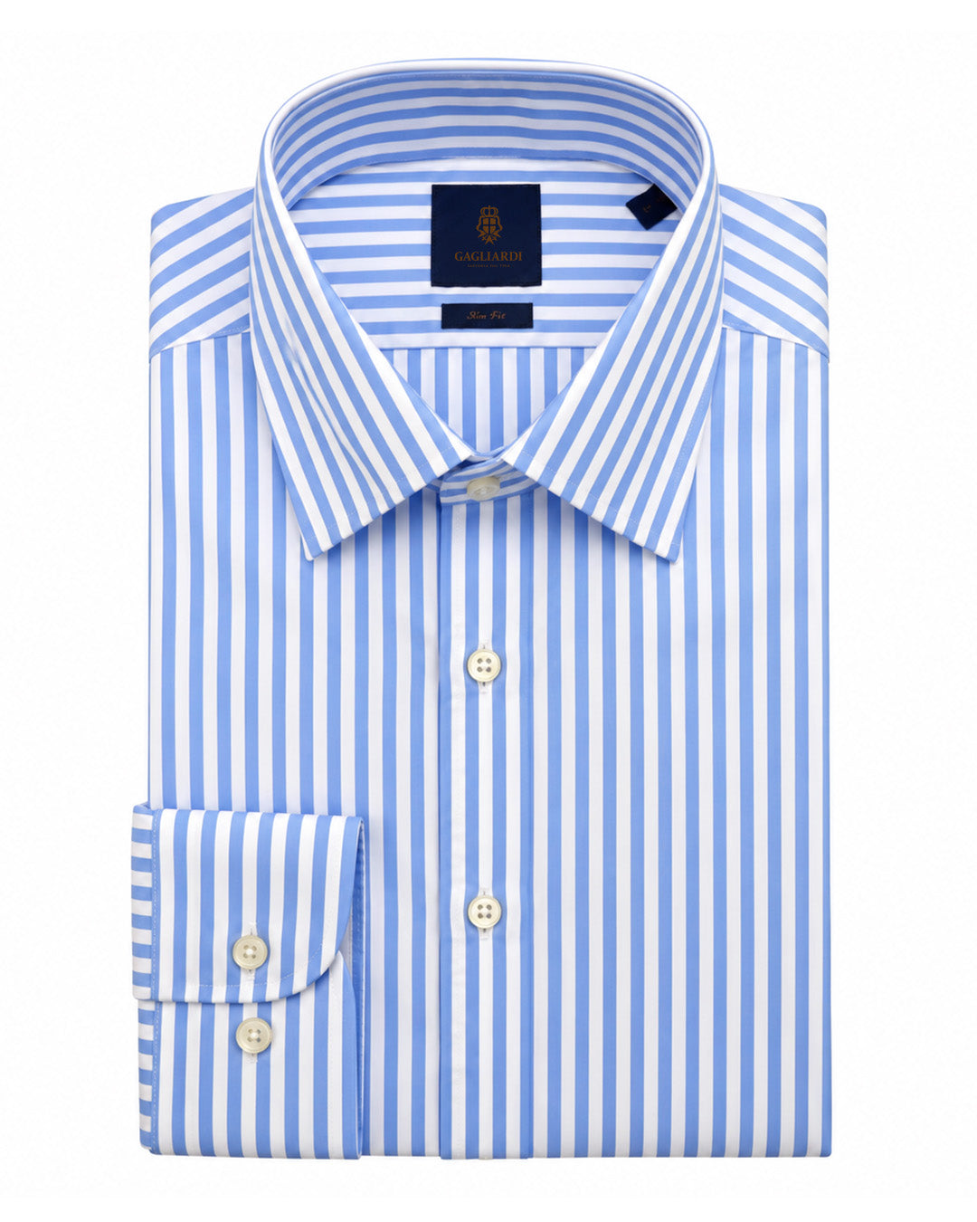 Gagliardi Sky Shirt Non Iron Butcher Stripe
