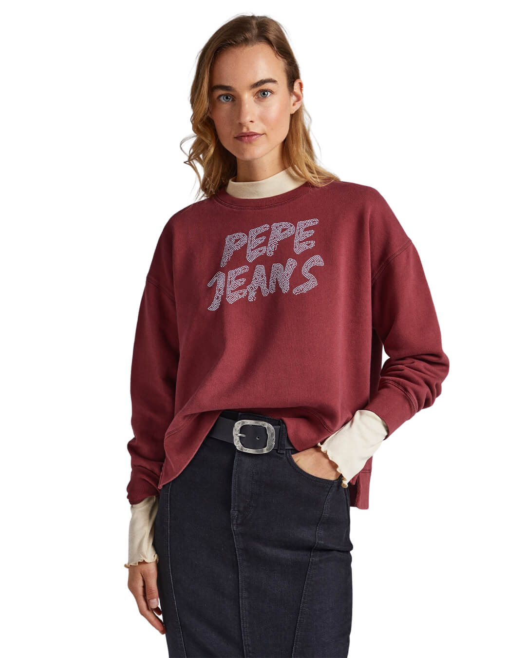 Pepe Jeans Jumpers Pepe Jeans Bailey Burgundy Sweatshirt