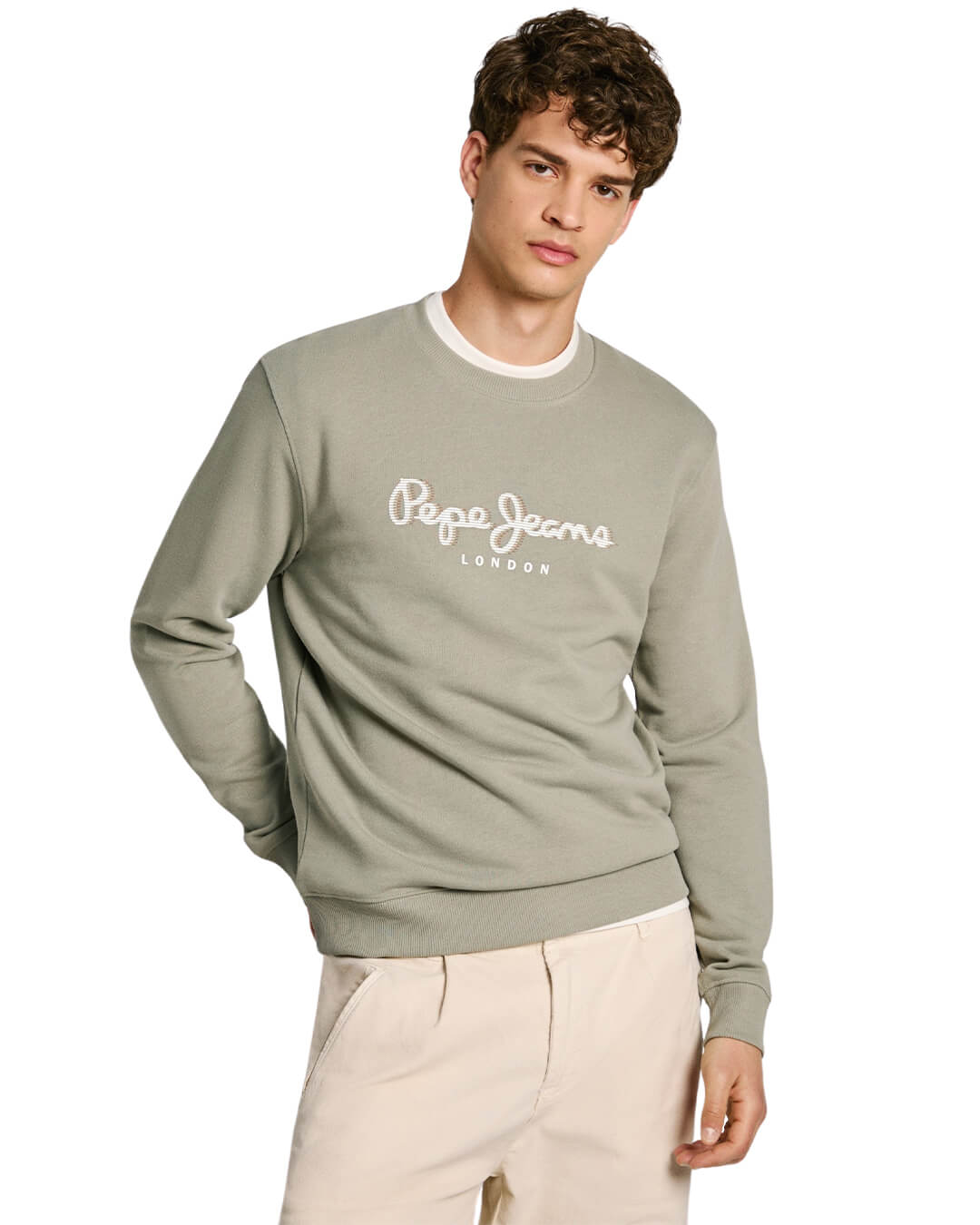 Pepe Jeans Jumpers Pepe Jeans Green Saul Crew Neck Sweatshirt