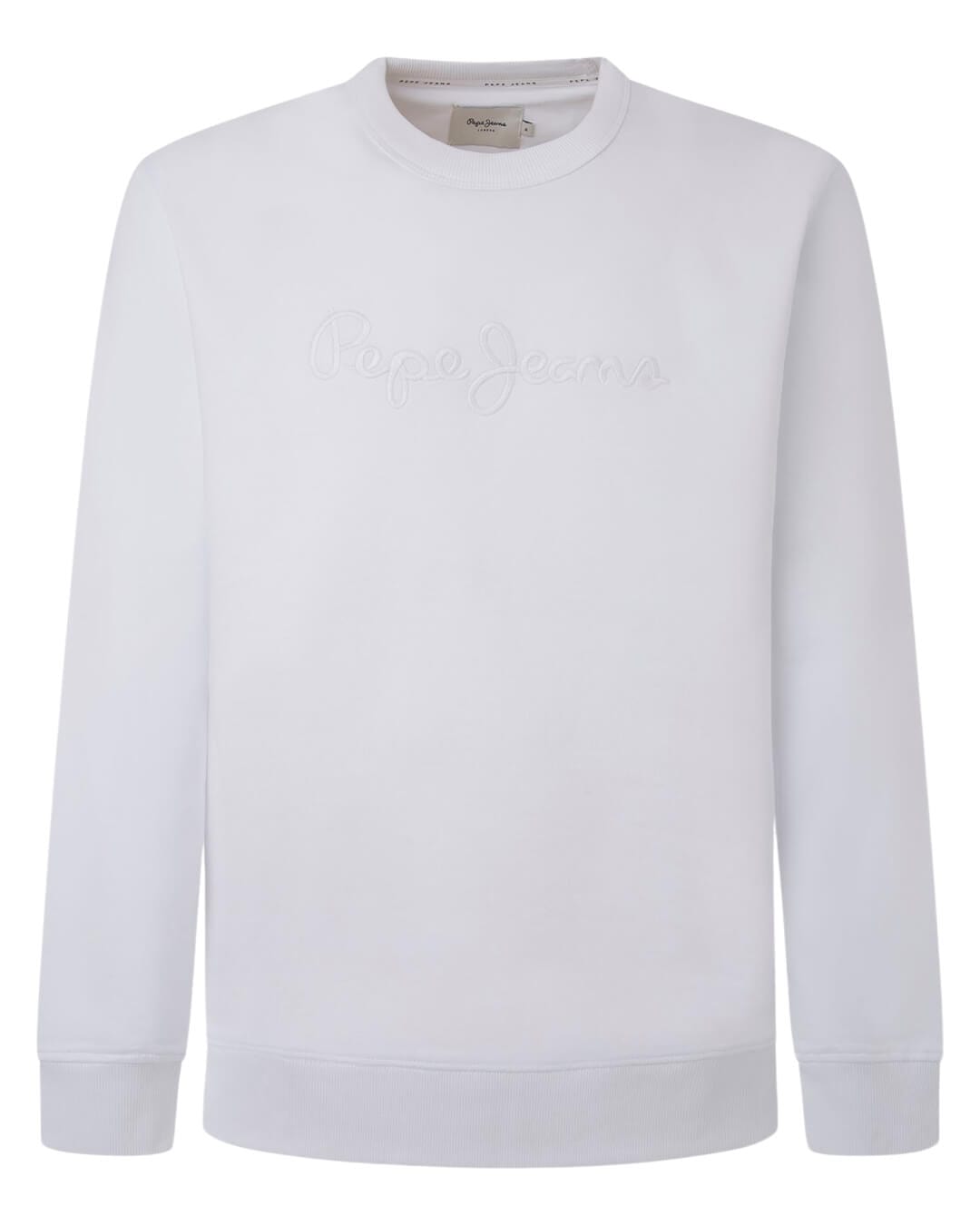 Pepe Jeans Jumpers Pepe Jeans White Crewneck Sweatshirt With Logo