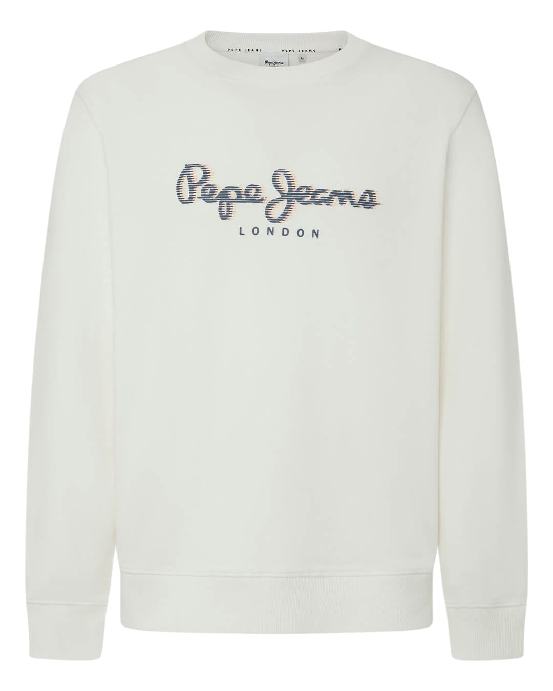 Pepe Jeans Jumpers Pepe Jeans White Saul Crew Neck Sweatshirt