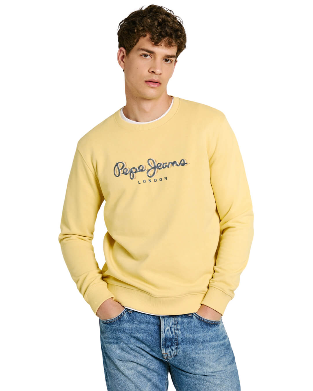 Pepe Jeans Jumpers Pepe Jeans Yellow Saul Crew Neck Jumper