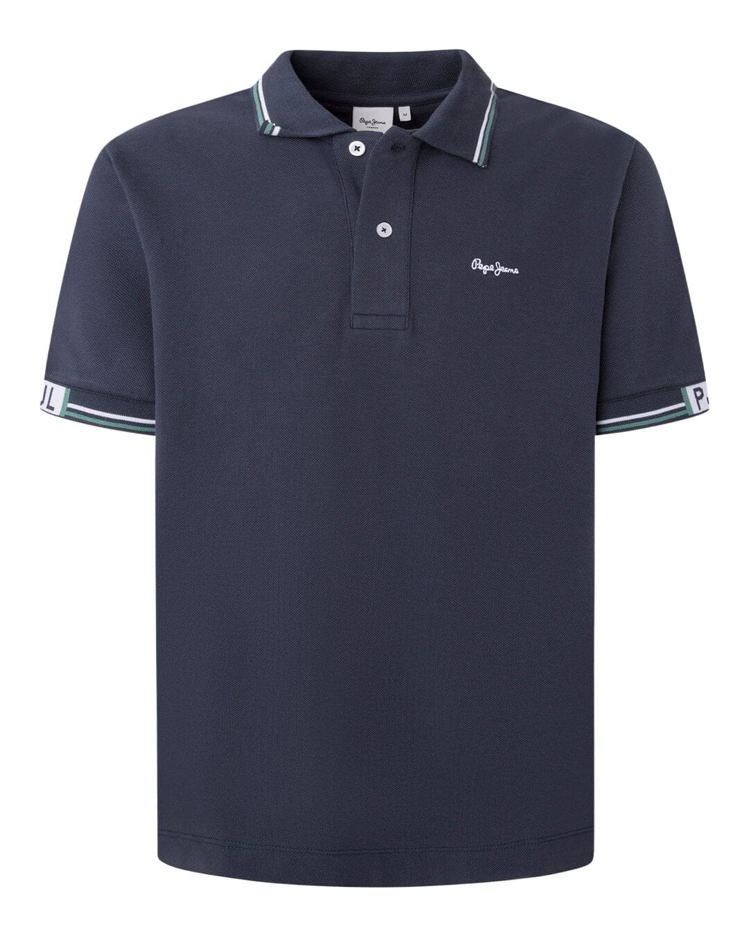 Pepe Jeans Polo Shirts Pepe Jeans Blue Pique Polo With Embroidered Logo