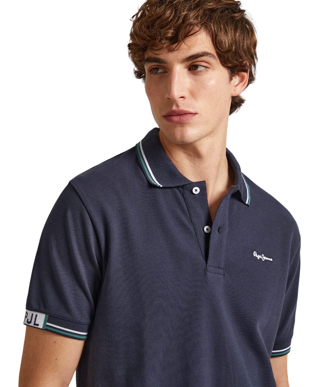 Pepe Jeans Polo Shirts Pepe Jeans Blue Pique Polo With Embroidered Logo