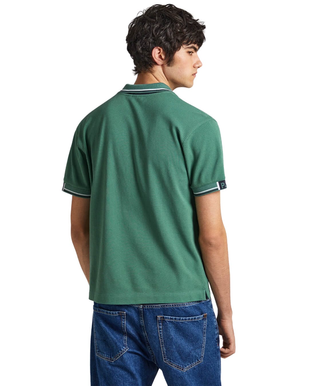 Pepe Jeans Polo Shirts Pepe Jeans Green Pique Polo With Embroidered Logo