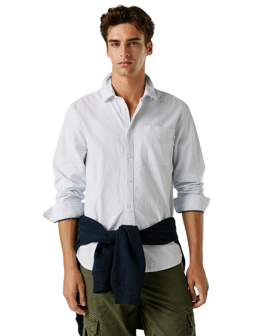 Pepe Jeans Shirts Pepe Jeans Blue  Prescot Bleach Shirt