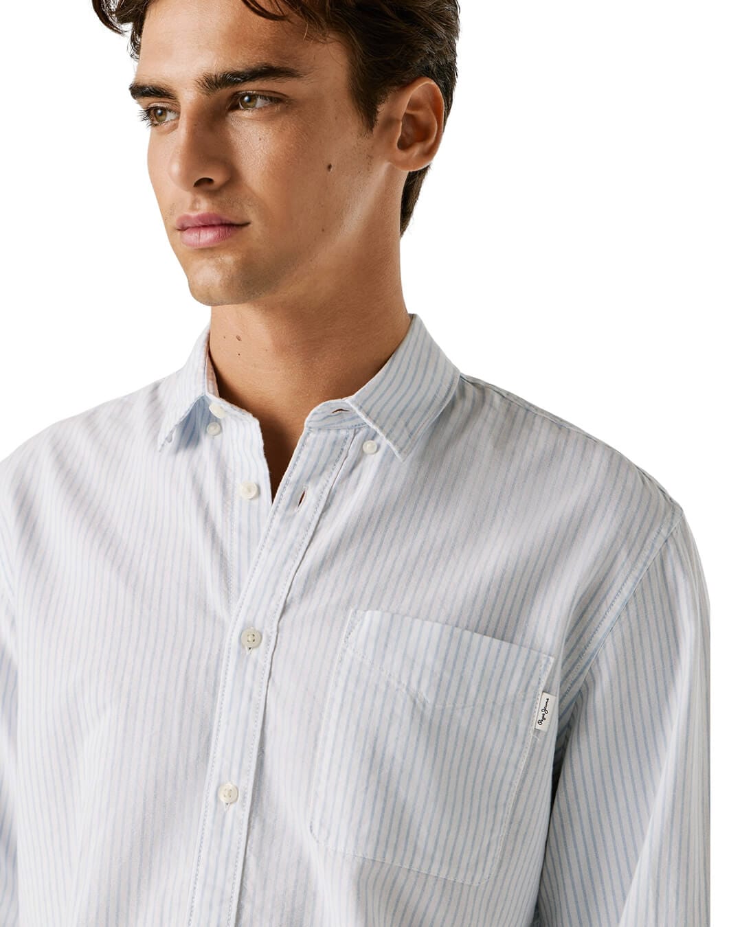 Pepe Jeans Shirts Pepe Jeans Blue  Prescot Bleach Shirt