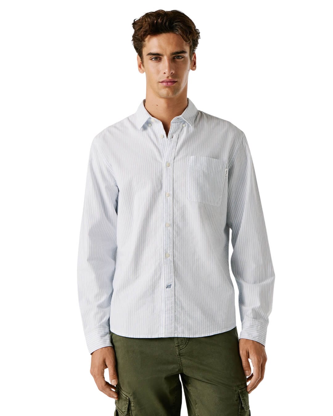 Pepe Jeans Shirts Pepe Jeans Blue  Prescot Bleach Shirt