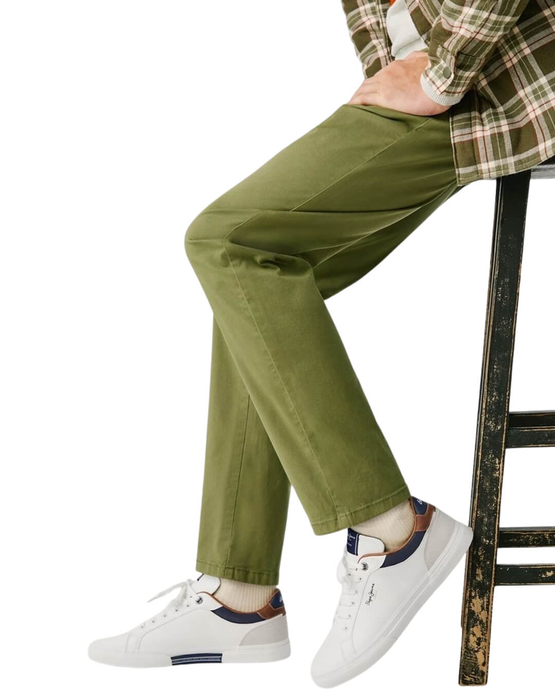 Pepe Jeans Shoes Pepe Jeans White And Brown Kenton Court Sneakers