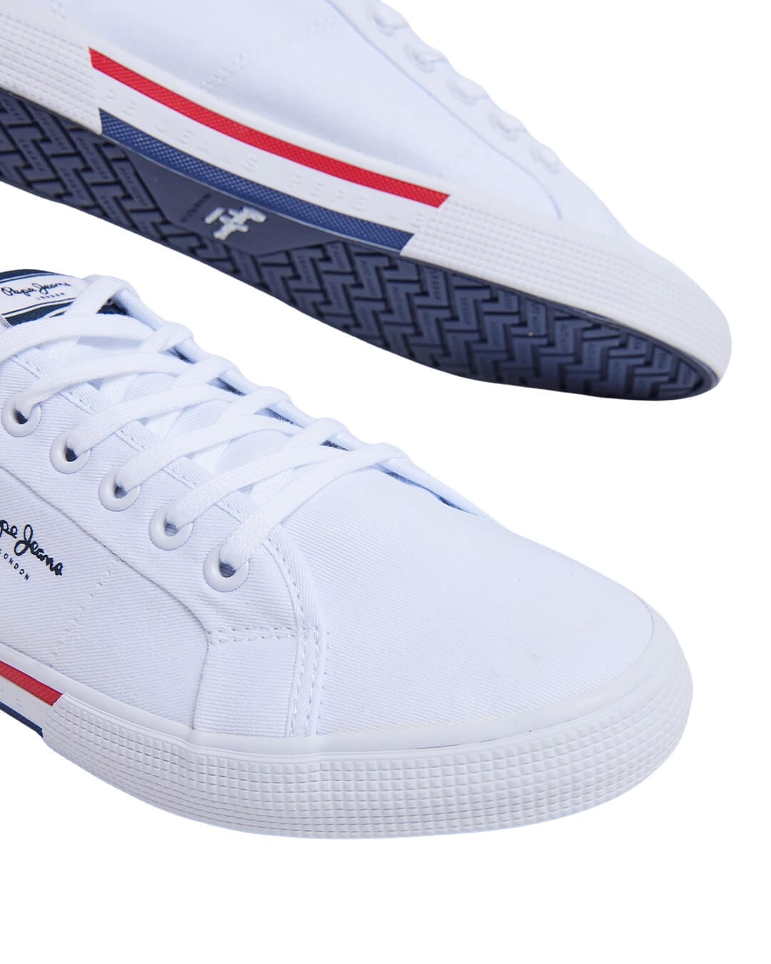 Pepe Jeans Shoes Pepe Jeans White Basic Cotton Trainers