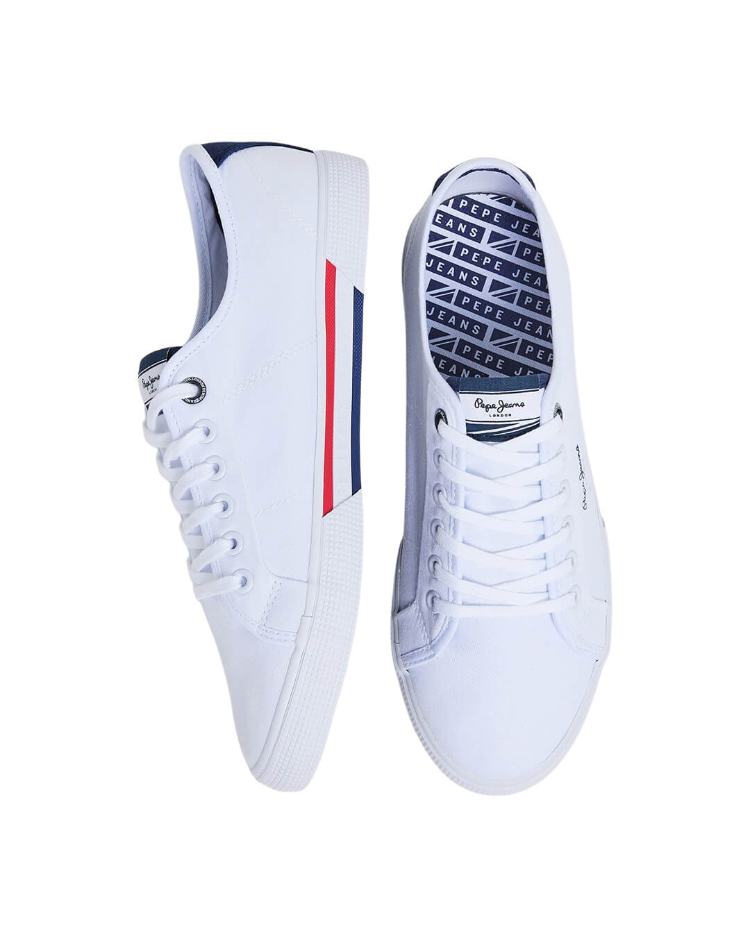 Pepe Jeans Shoes Pepe Jeans White Basic Cotton Trainers