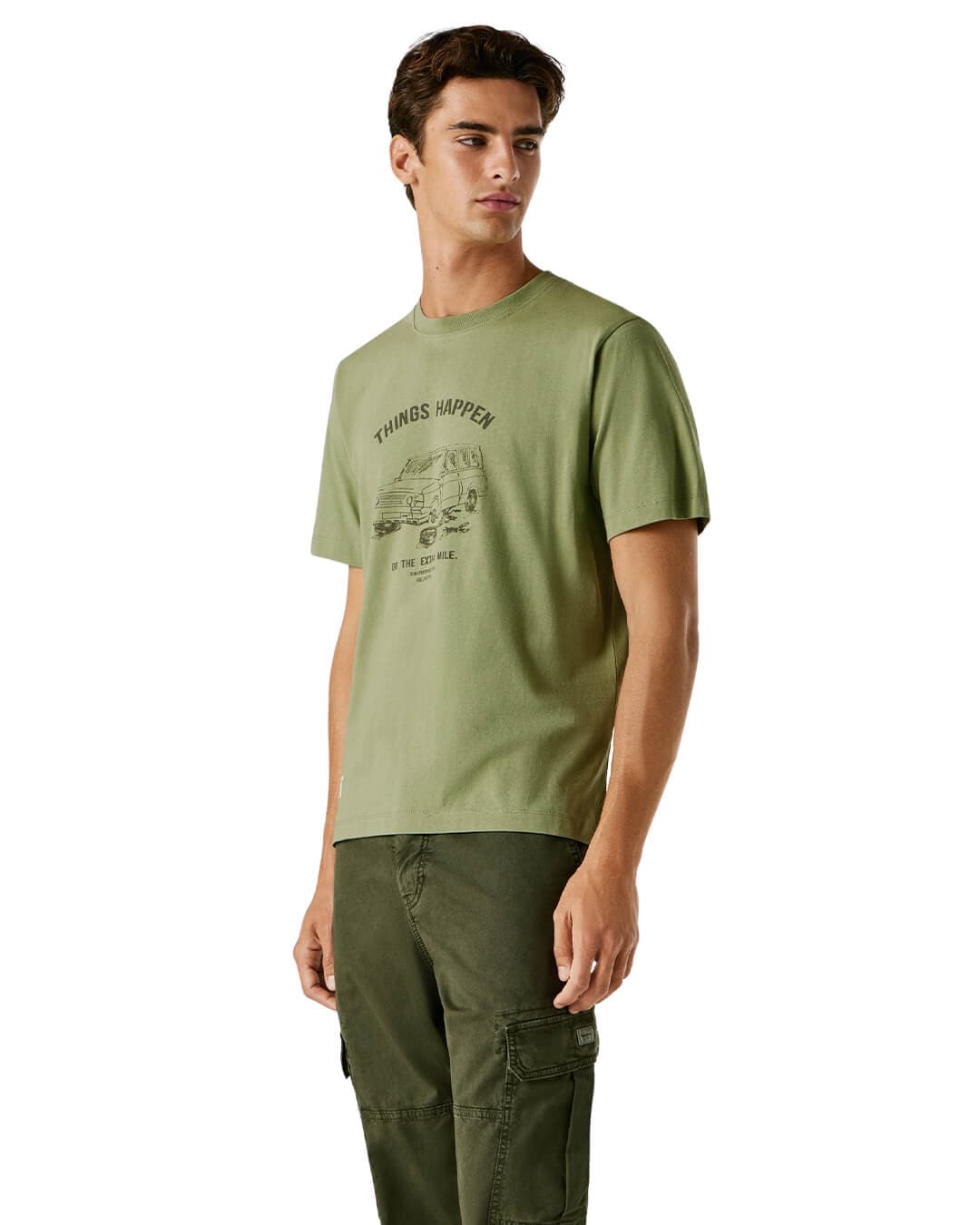 Pepe Jeans T-Shirts Pepe Jeans Green  Sheldon Tee Washed T-shirt