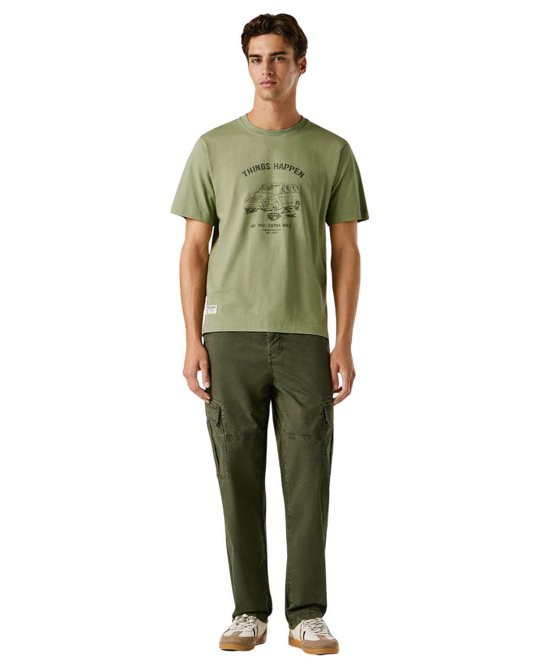 Pepe Jeans T-Shirts Pepe Jeans Green  Sheldon Tee Washed T-shirt
