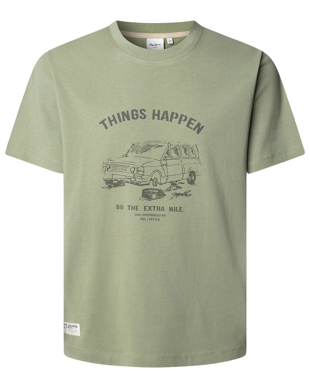 Pepe Jeans T-Shirts Pepe Jeans Green  Sheldon Tee Washed T-shirt