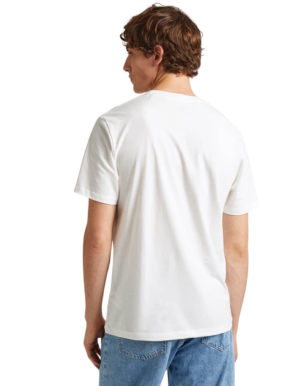 Pepe Jeans T-Shirts Pepe Jeans Off White Regular Fit T-Shirt With Logo Print