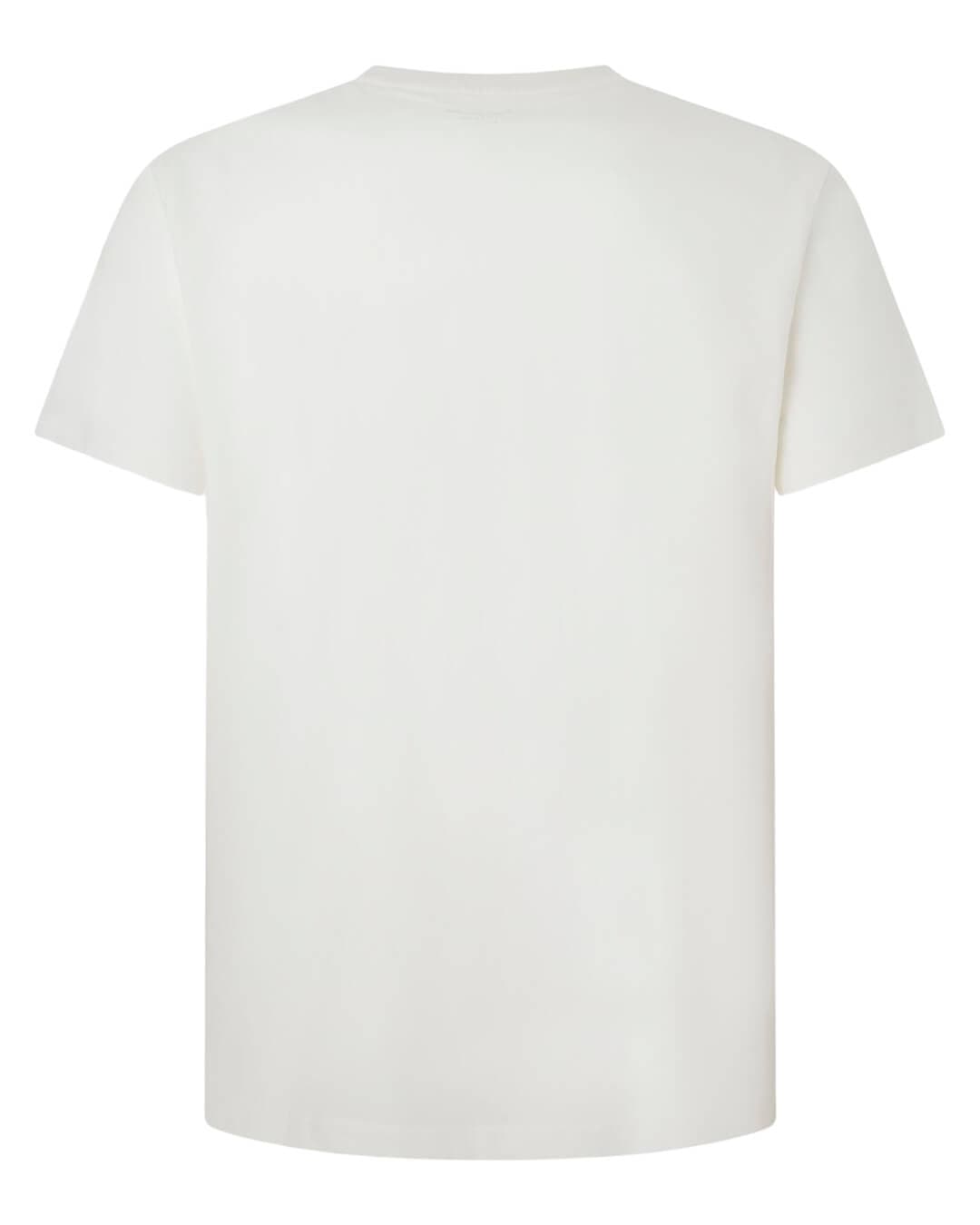 Pepe Jeans T-Shirts Pepe Jeans Off White Regular Fit T-Shirt With Logo Print