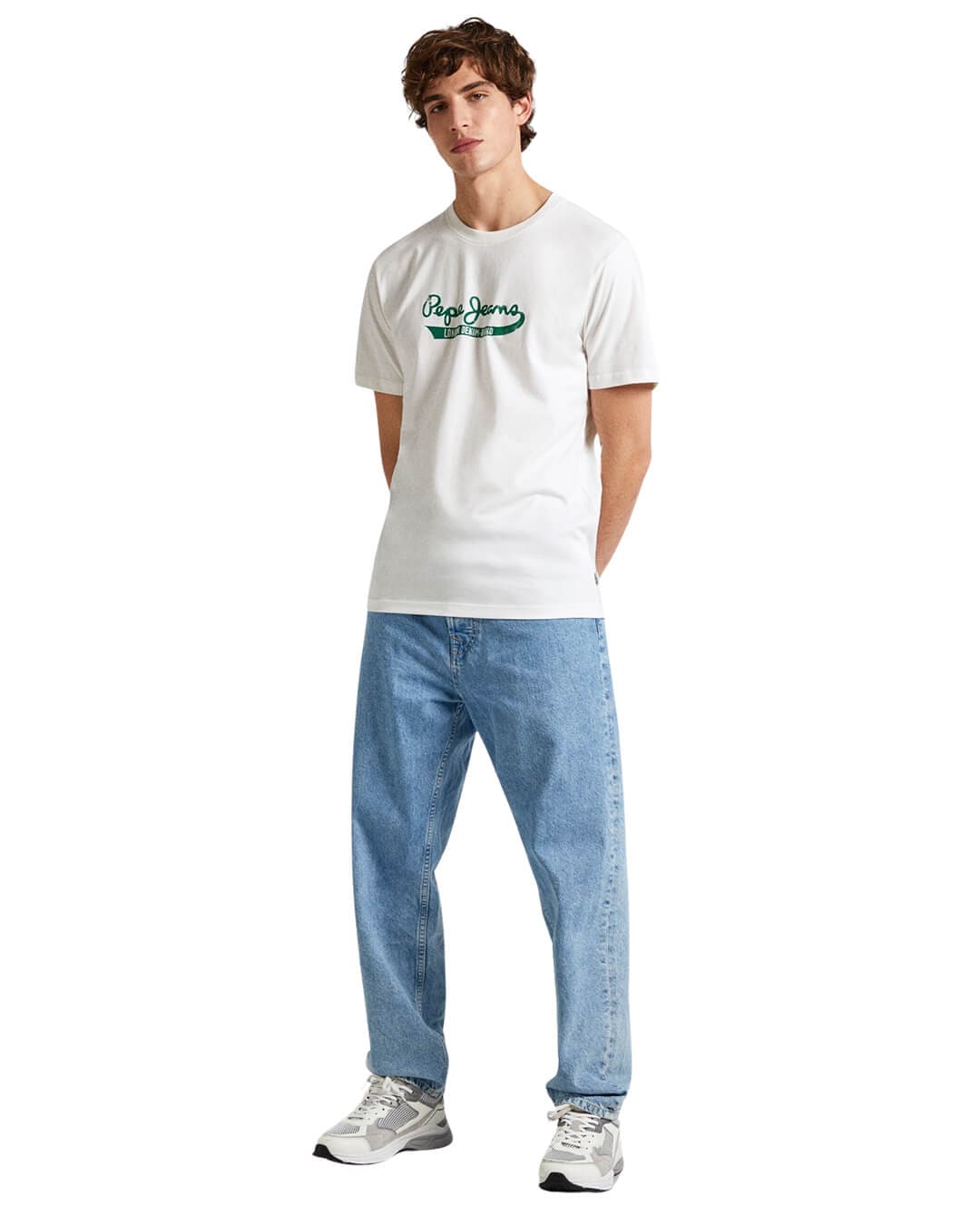 Pepe Jeans T-Shirts Pepe Jeans Off White Regular Fit T-Shirt With Logo Print