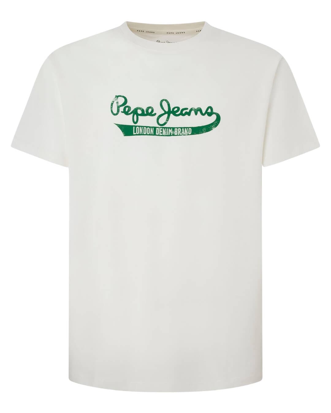 Pepe Jeans T-Shirts Pepe Jeans Off White Regular Fit T-Shirt With Logo Print