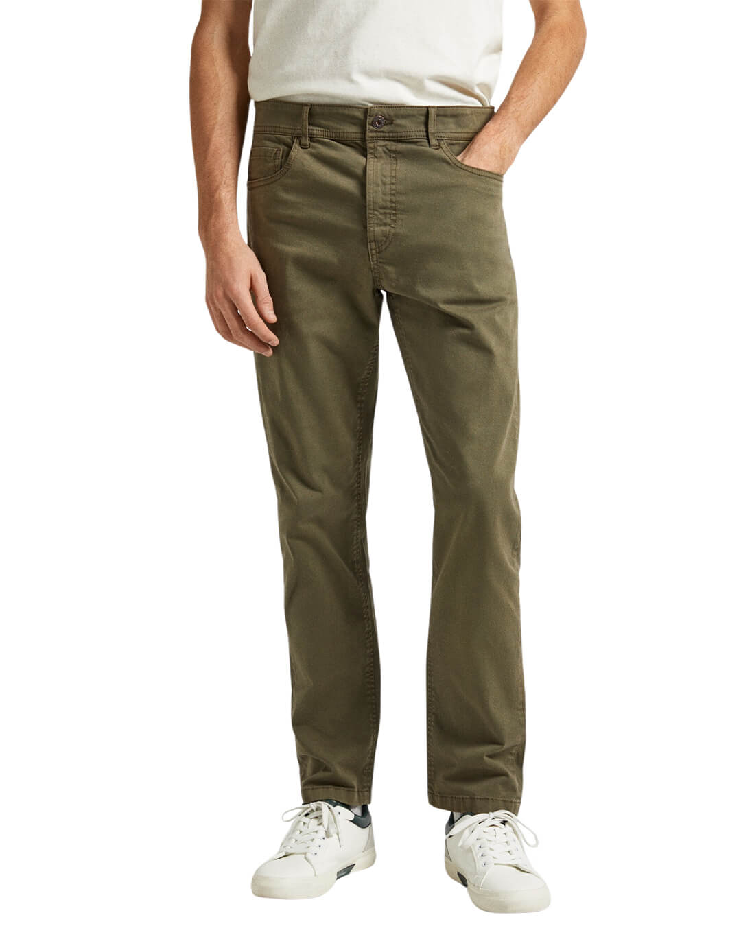 Pepe Jeans Trousers Pepe Jeans Green Slim Fit Five Pocket Trousers