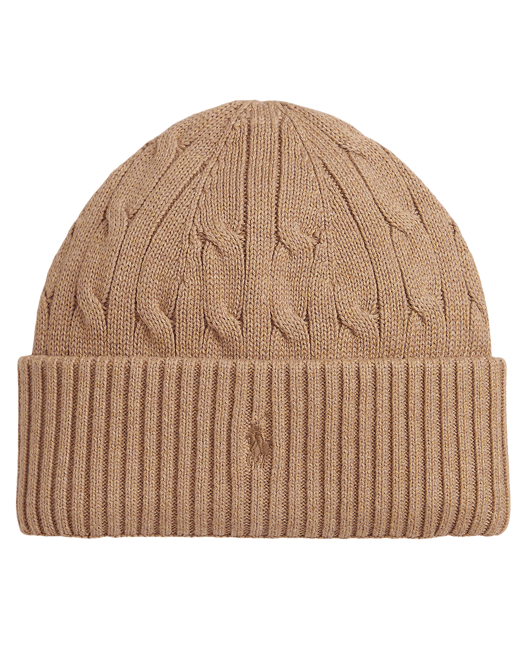 Polo Ralph Lauren Beanies Polo Ralph Lauren Beige Cable-Knit Cotton Hat